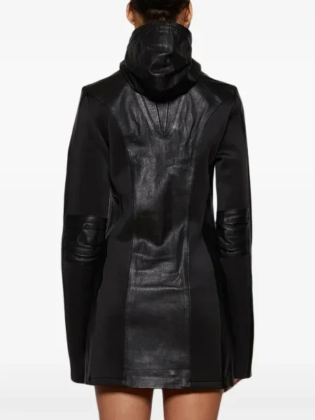 Rochie mini Natasha Zinko din piele de costum negru