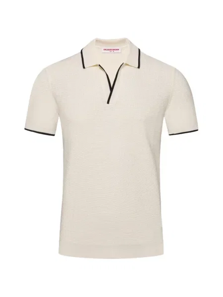 Pruhovaná košile Orlebar Brown s výstřihem do v bílá