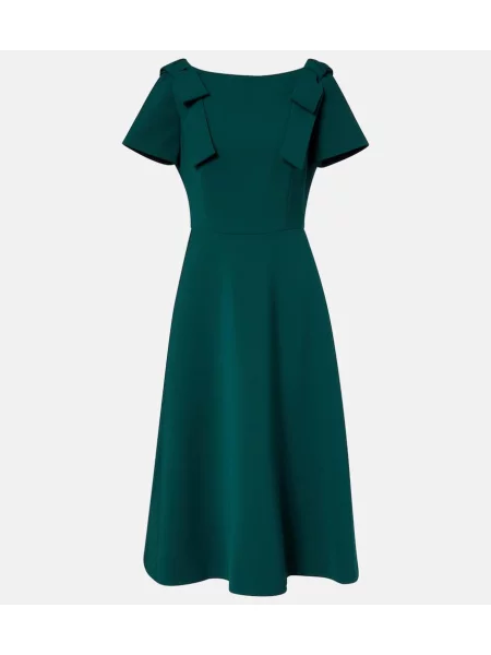 Rochie midi Carolina Herrera cu funde până la genunchi de costum verde