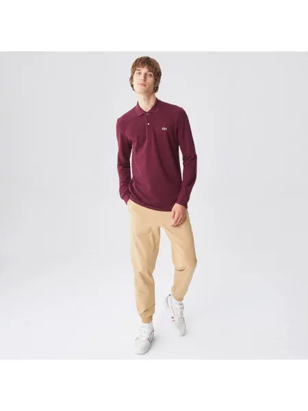 Поло Lacoste бордовое