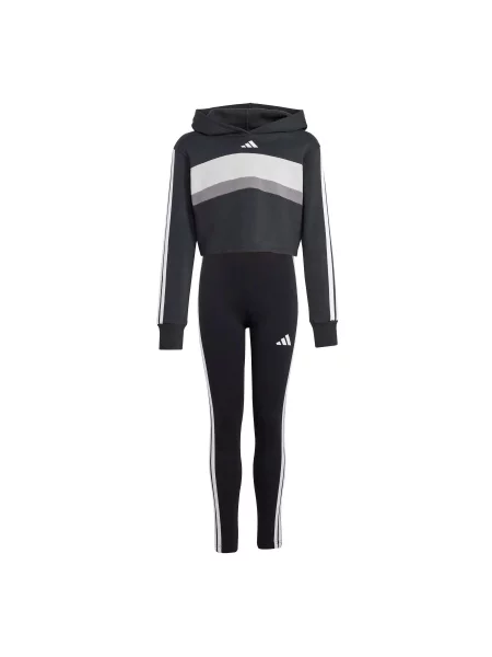 Dres dziewczęcy adidas Seasonal Essentials Tiberio 3 stripes czarny