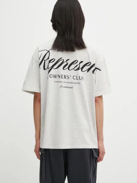 Represent tricou din Owners Club Script cu imprimeu gri