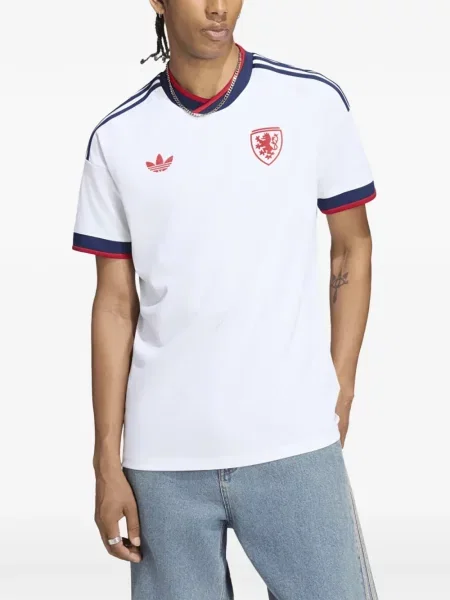 Cămașă Adidas din jerseu alb