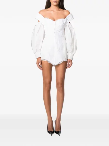 Rochie mini Norina St din dantelă alb