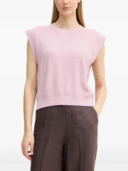 Top Benetton fără mâneci tricotate roz