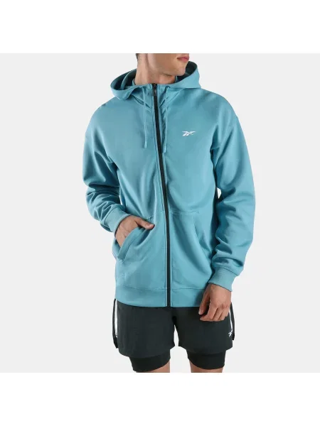 Reebok Bluza z Podwójnym Splotem i Pełnym Zamkiem Athleteunisex Warped Blue Size: niebieska