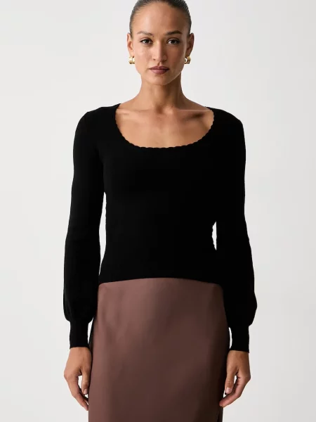 Twinset pulover pentru femei cu vâscoză negru