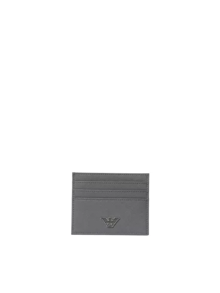 Portfel Emporio Armani z logo szary