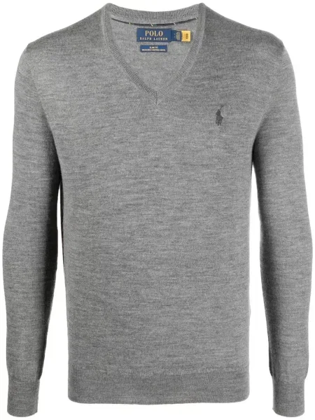 Tricou polo Polo Ralph Lauren cu decolteu în V maro