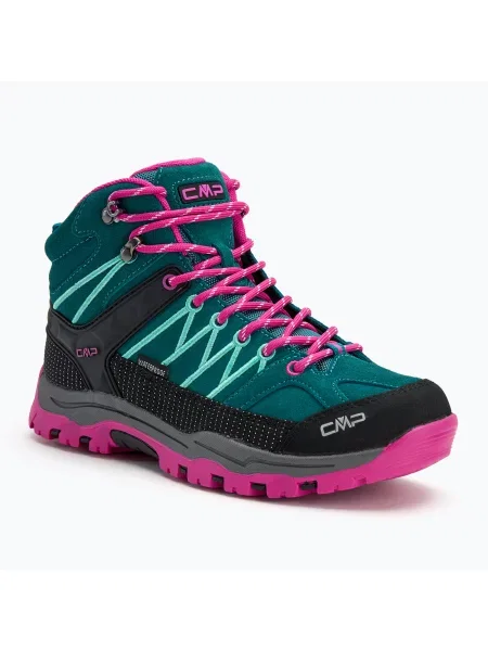 Juniorské trekové boty CMP Rigel Mid lake / fluo pink