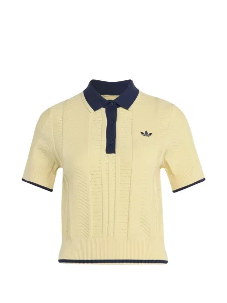 Pulover Adidas tricotate cu bretele galben