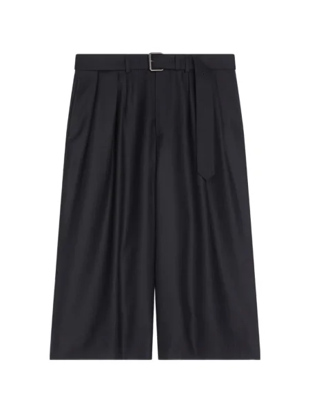 Pantaloni scurți Dries Van Noten de lână albastru