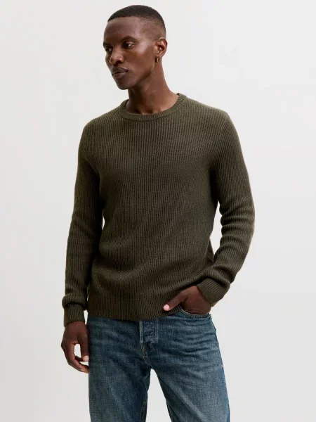 JACK & JONES Pulover JJPannel închis verde