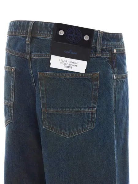 Blugi Stone Island cu strasuri albastru