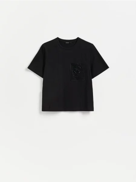 Reserved Tricou cu decorativ negru