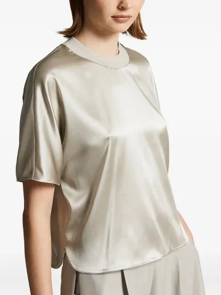 Top Peserico din satin verde