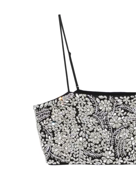 Top Cinq A Sept cu model floral negru