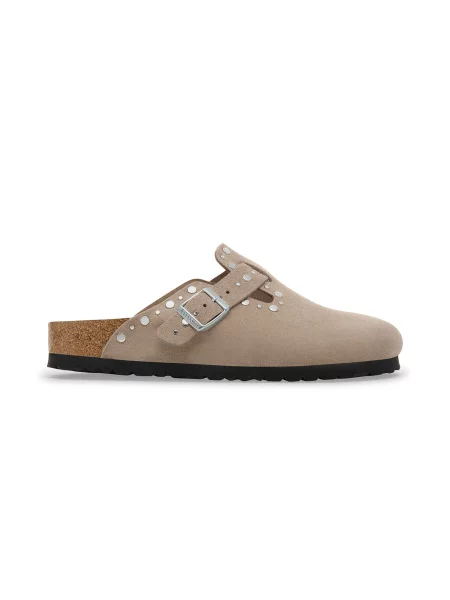 Birkenstock Boston Rivet Suede Leather Regular Fit Grey Kobiety Sandały Birkenstock Size: 8 szary