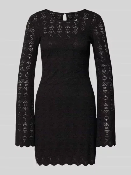 Sukienka mini z rozkloszowanymi rękawami model ‘BRIDGETTE MINI’ Guess czarna