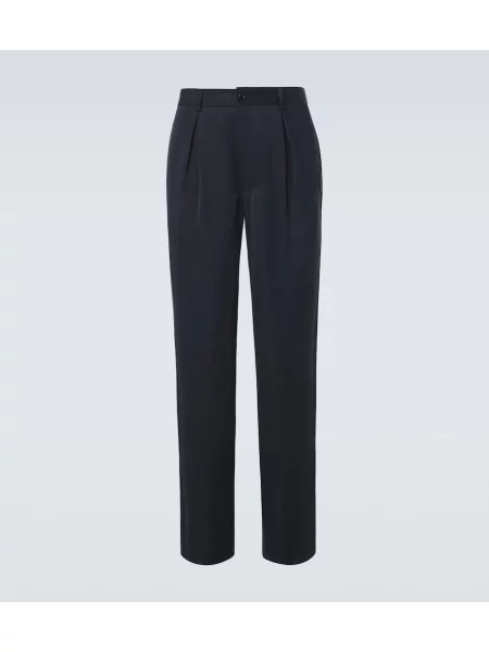Pantaloni Giorgio Armani din satin albastru