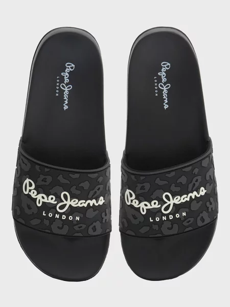Шлепанцы Pepe Jeans с принтом черные