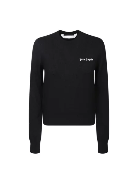Dzianinowy sweter Palm Angels elegancki czarny