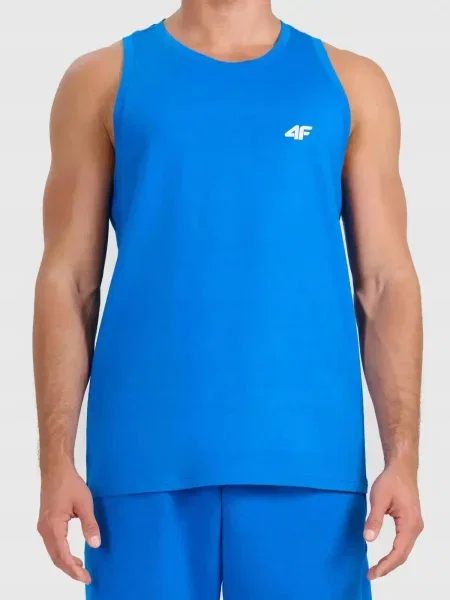 KOSZULKA 4F T-SHIRT BEZ RĘKAWÓW NA RAMIĄCZKA XXL niebieska