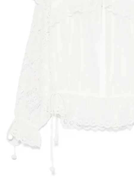 Bluză Isabel Marant cu broderie cu cordon alb