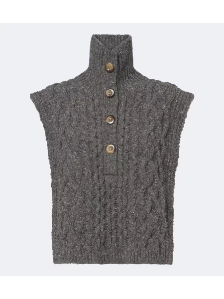 Vestă Isabel Marant de lână gri