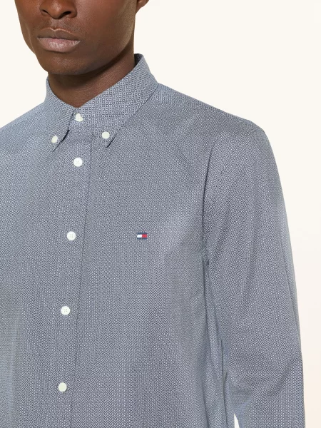 Tommy Hilfiger Košile Slim Fit tmavě modrá bílá