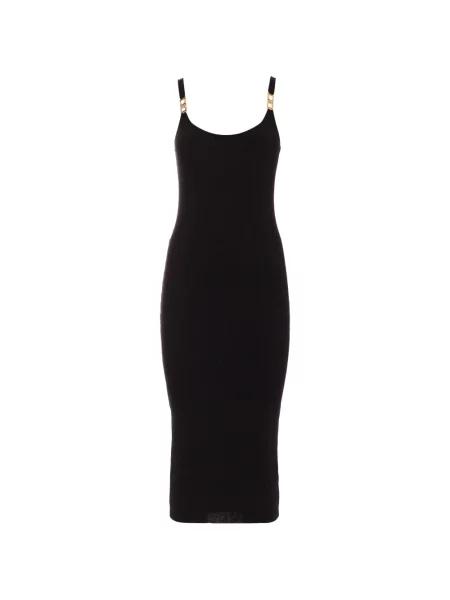 Rochie midi Just Cavalli până la genunchi de costum cu bretele negru