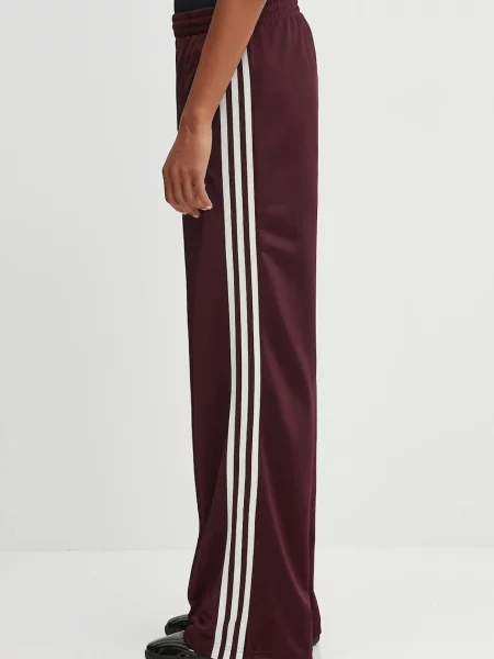 Adidas Originals spodnie dresowe Adicolor Classic Firebird Loose bordowy gładkie białe