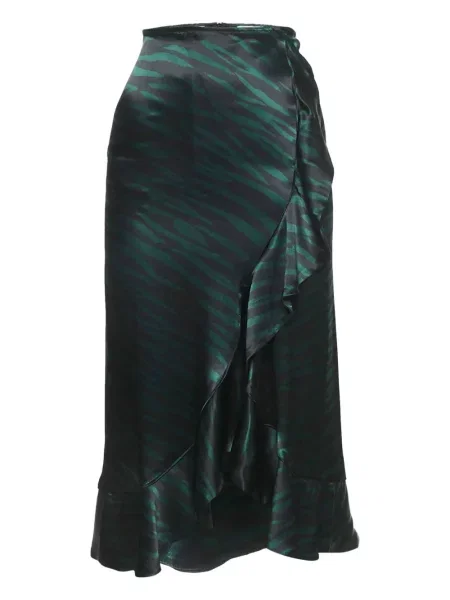 Satynowa spódnica Ganni zielona