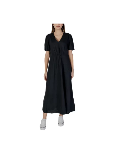 Maksi lniana sukienka maxi B.young czarna