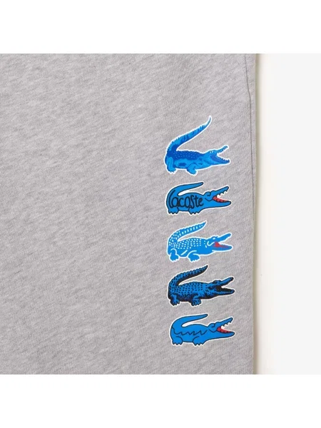 Lacoste Spodnie Dresowe Iconic Print szare