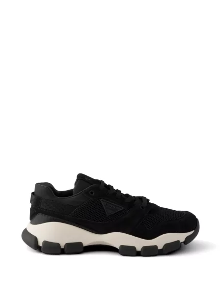 Sneakerși Prada din piele de căprioară negru