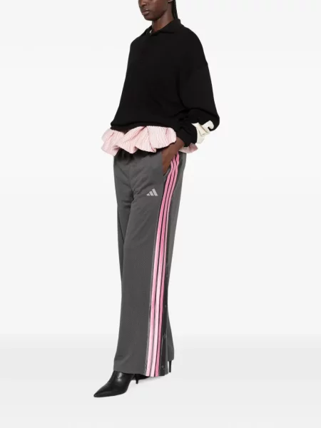 Бягане маратонки Adidas с връзки с дантела сиво