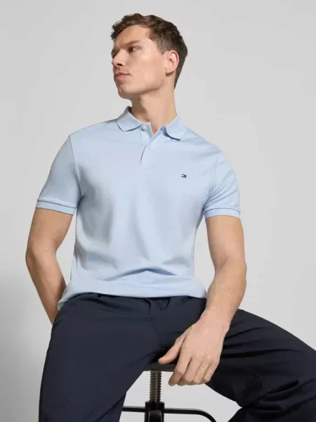 Tommy Hilfiger polo gładki niebieski