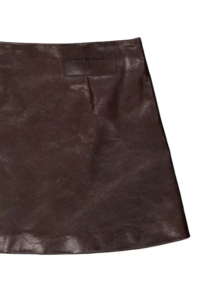 Fusta mini Balenciaga în linie A maro