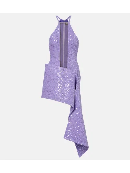 Rochie David Koma drapată violet