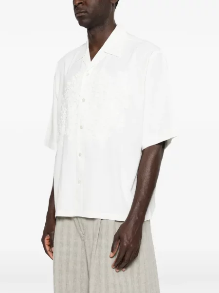 Риза Homme Plissé Issey Miyake бродирана бяло