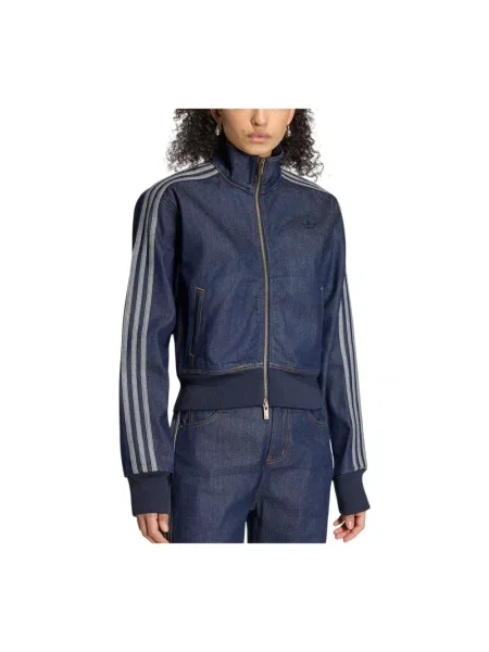 Kurtka jeansowa Adidas Originals do biegania niebieska