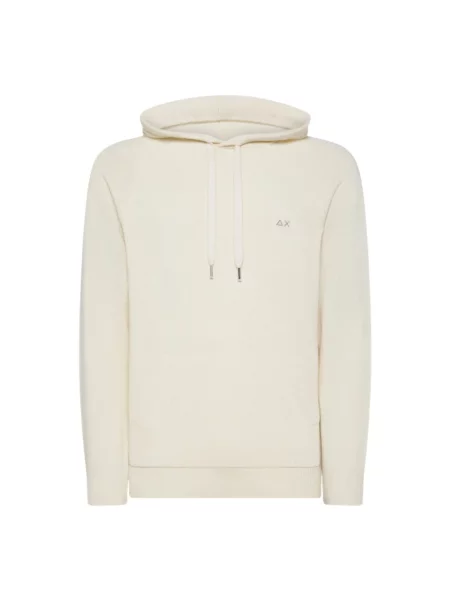 Bluza z kapturem Sun68 z kaszmiru z kapturem z logo biała