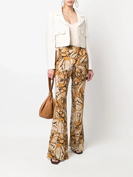 Svilene palazzo hlače Alberta Ferretti s printom