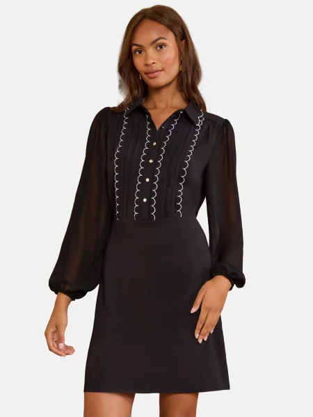 Love & roses Rochie tip bluză negru alb