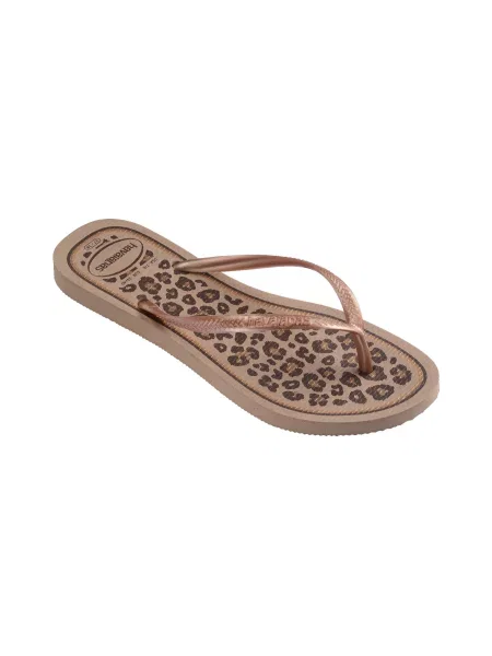 Havaianas Slim Animals Kobiety Flip Flop Havaianas Gold Size: brązowy