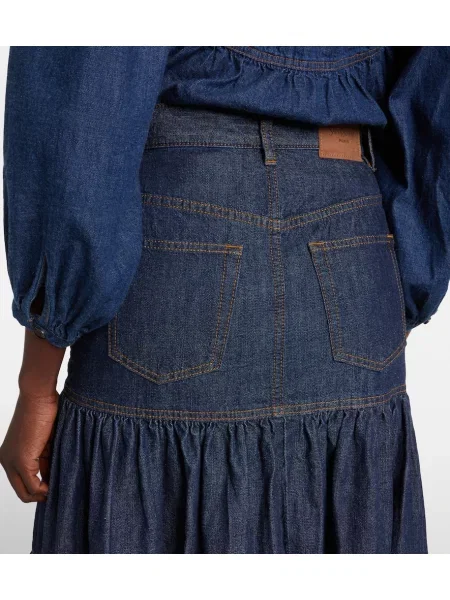 Fustă din denim Saint Laurent albastru