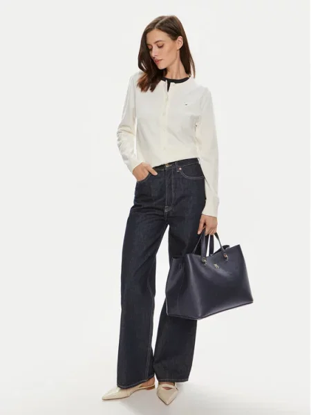 Τσάντα Tommy Hilfiger Th Emblem Satchel Σκούρο μπλε