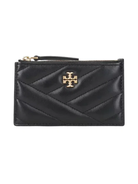 Portfel Tory Burch skórzany w jodełkę pikowany czarny