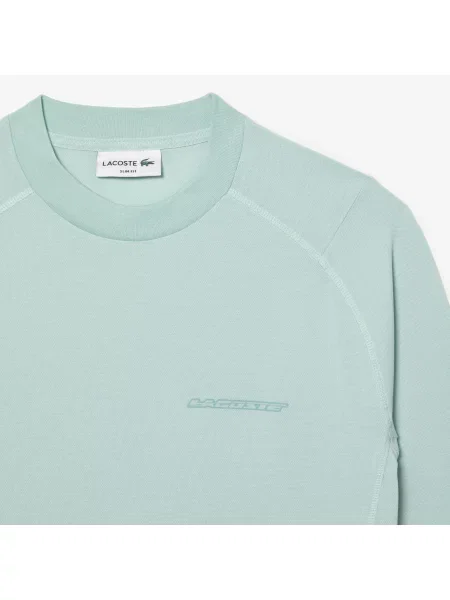 Lacoste Koszulka Z Długim Rękawem I Bawełny Organicznej O Dopasowanym Kroju zielona